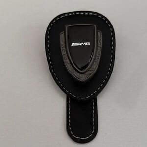AMG Mercedes Sunglass Holder for Car with Logo Black PU Leather NWT